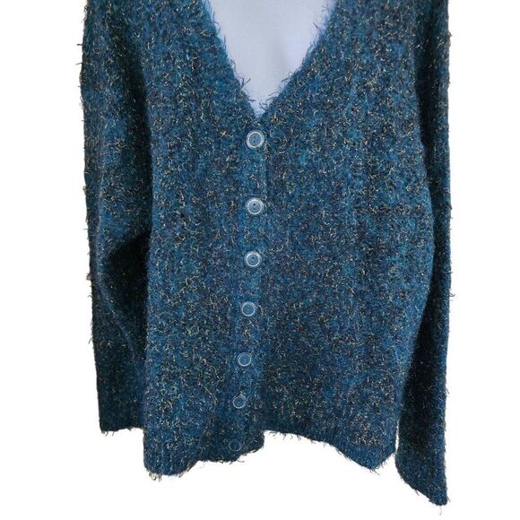 Vintage Womens Button-Up Mohair Blend Cardigan Sweater dark Academia whimsygoth - Picture 3 of 8